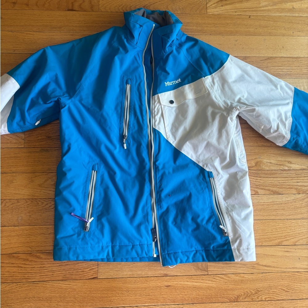 Marmot Blue and White Ski Jacket